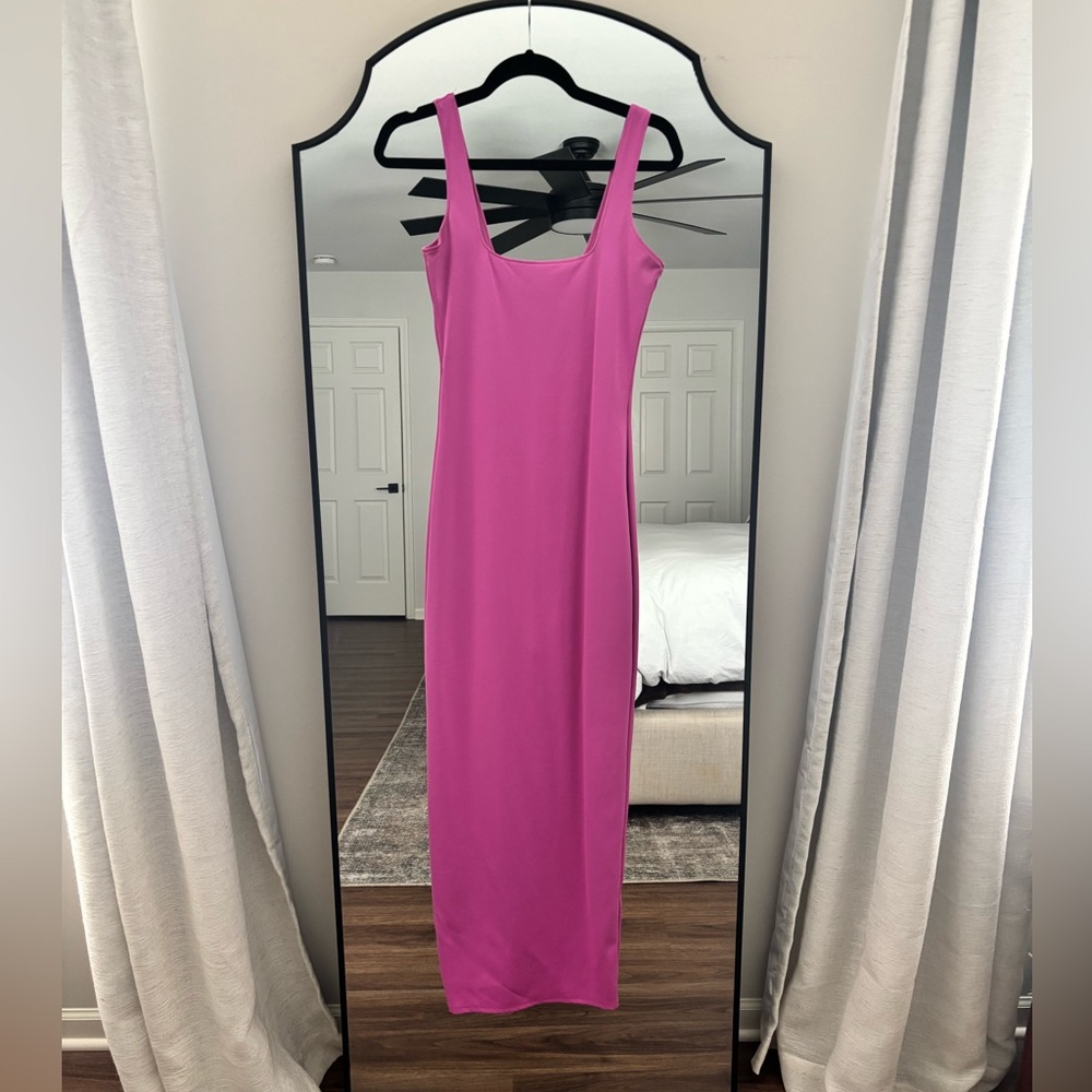 Good American pink maxi dress